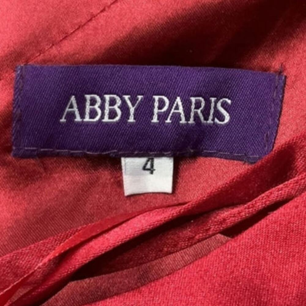 NWT Abby Paris Red Satin Mini Formal Dress - Picture 4 of 5